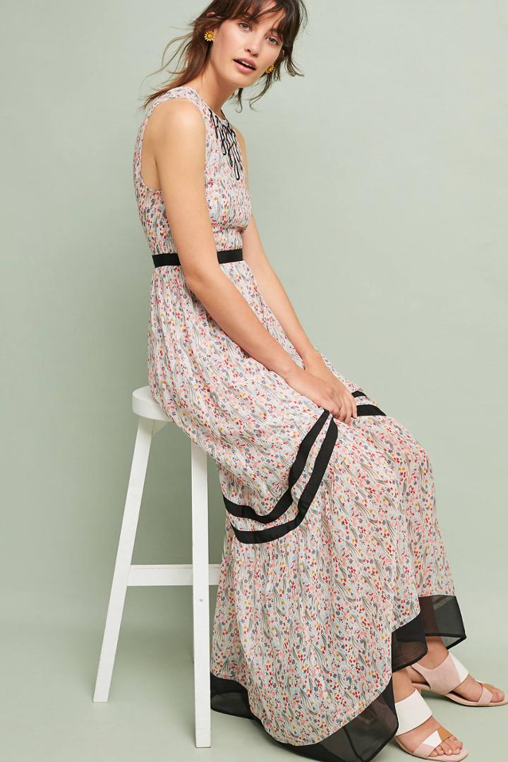 Tracy Reese X Anthropologie Parida Floral Maxi Dress