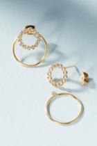 Anthropologie Dual Circle Front-back Hoop Earrings