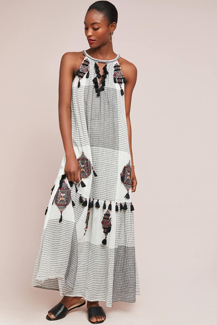 Maeve Puebla Tasseled Maxi Dress