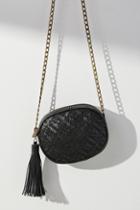 Deux Lux Woven Oval Crossbody Bag