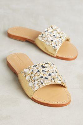 Mystique Jeweled Slides Gold