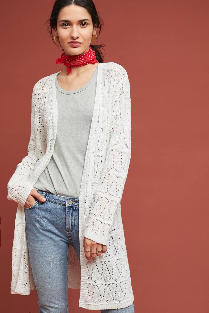Fred And Sibel Pointelle Longline Cardigan