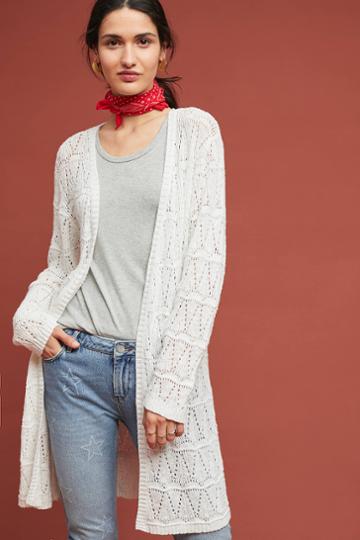 Fred And Sibel Pointelle Longline Cardigan