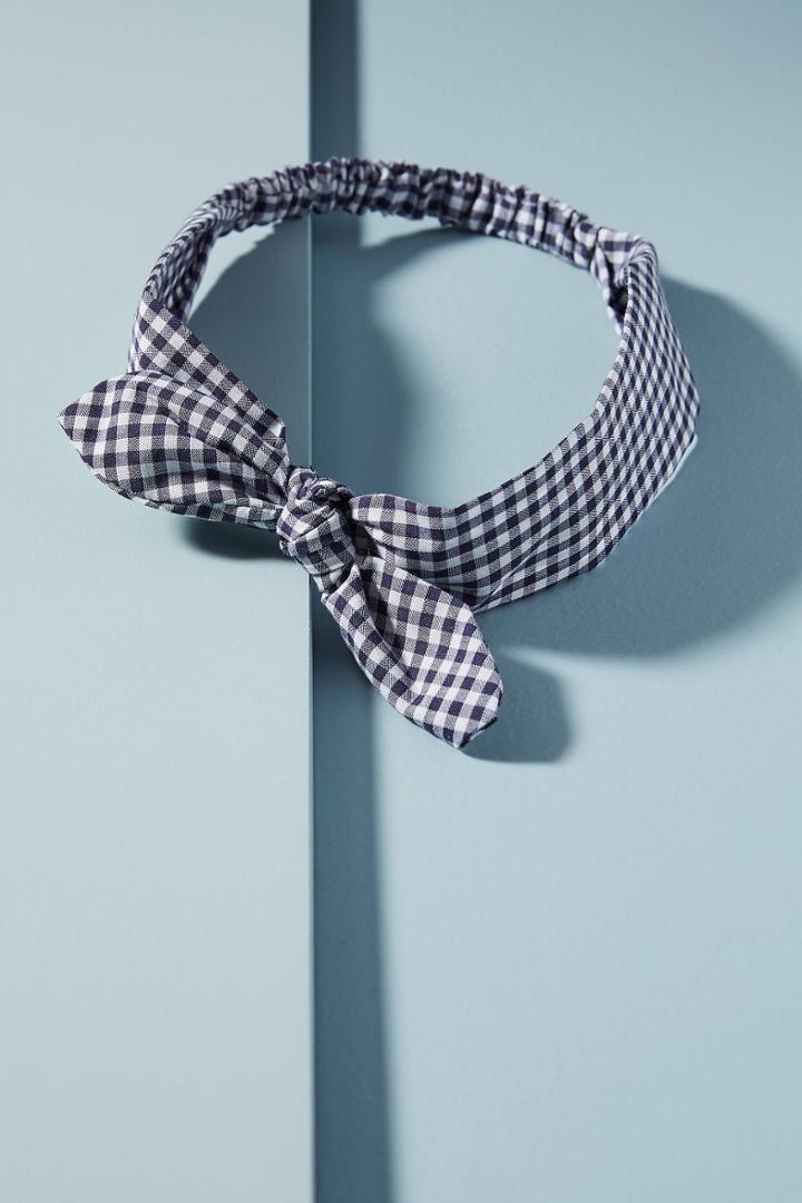 Anthropologie Gingham Bow Headband