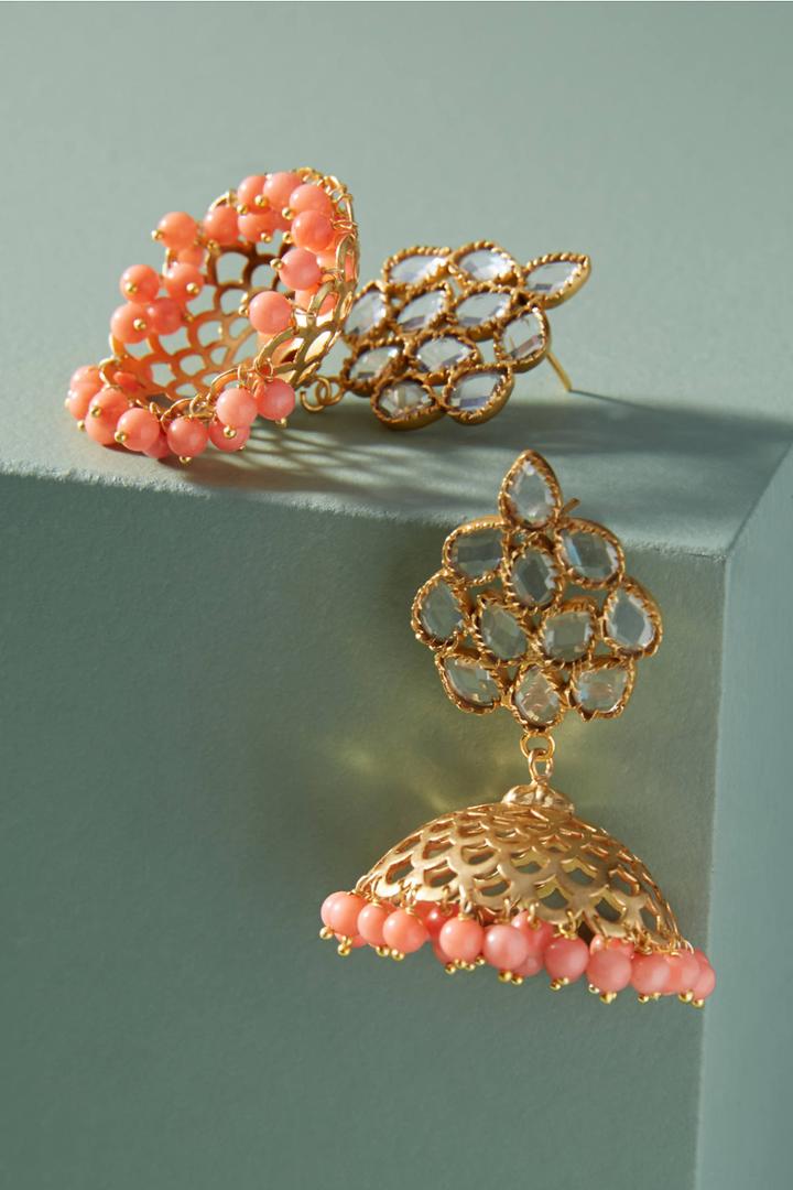 Anthropologie Coralia Beaded Drop Earrings