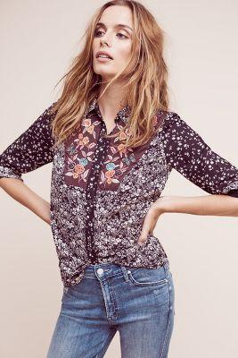 Floreat Embroidered Farfalla Buttondown