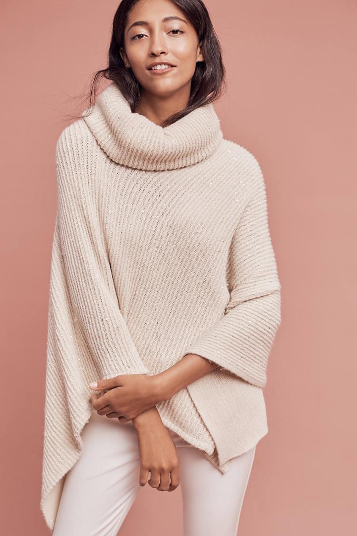 Anthropologie Sequin Cowl Poncho