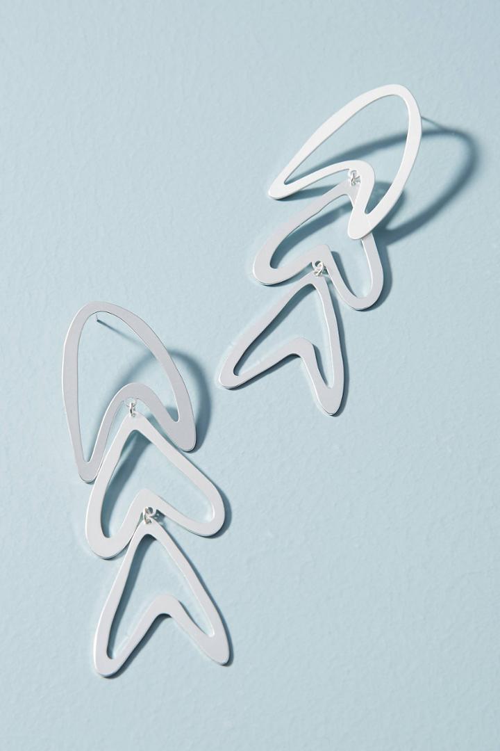 Anthropologie Hollow Fin Drop Earrings
