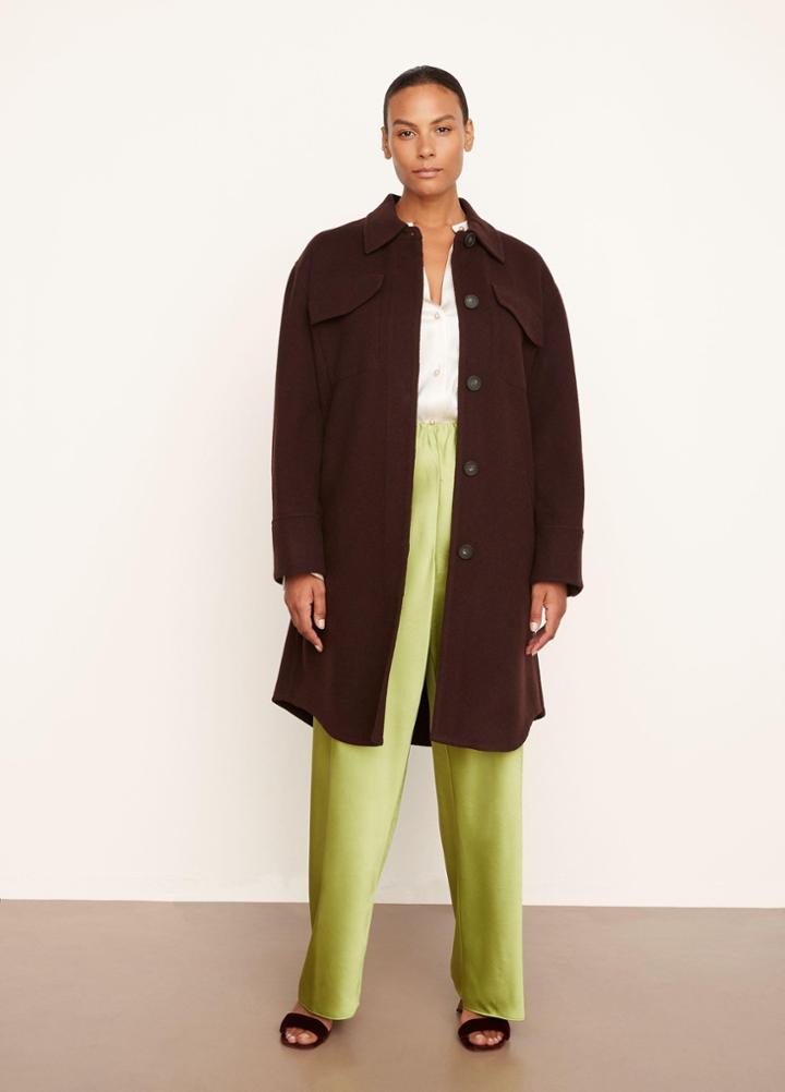 Vince Brushed Recycled Wool Shirt Coat