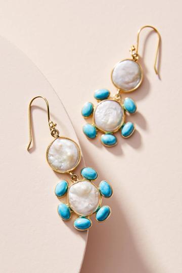 Jemma Sands Plumeria Gemstone Drop Earrings
