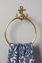 Anthropologie Brass Anchor Towel Ring