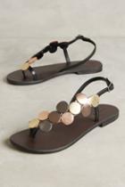 Anthropologie Celinda Metallic Sandals