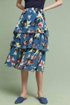 Foxiedox Tiered Floral Midi Skirt