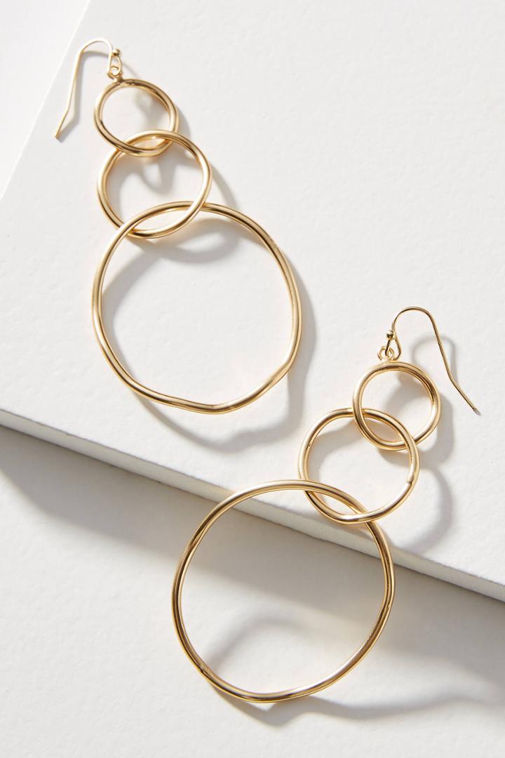Anthropologie Triple Hoop Drop Earrings