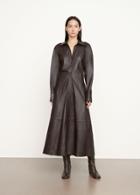 Vince Leather Button Down Dress