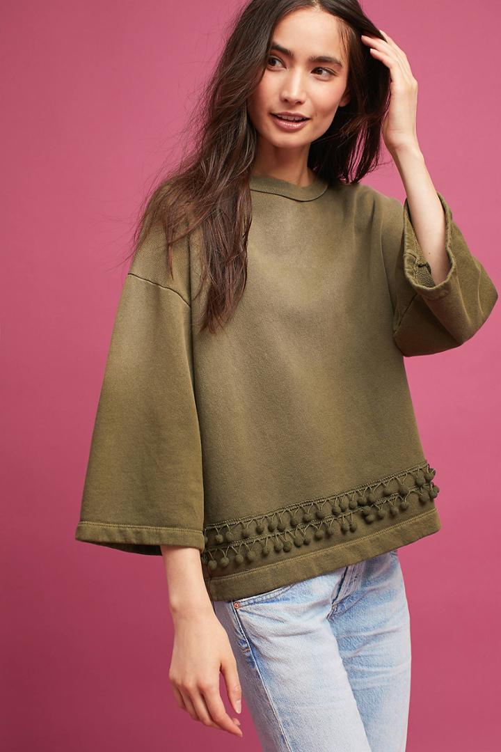 Current/elliott Pom-trimmed Sweatshirt