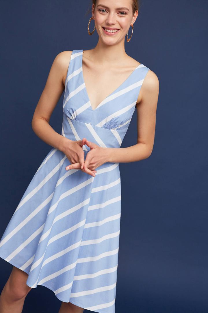 Anthropologie Striped Poplin Dress