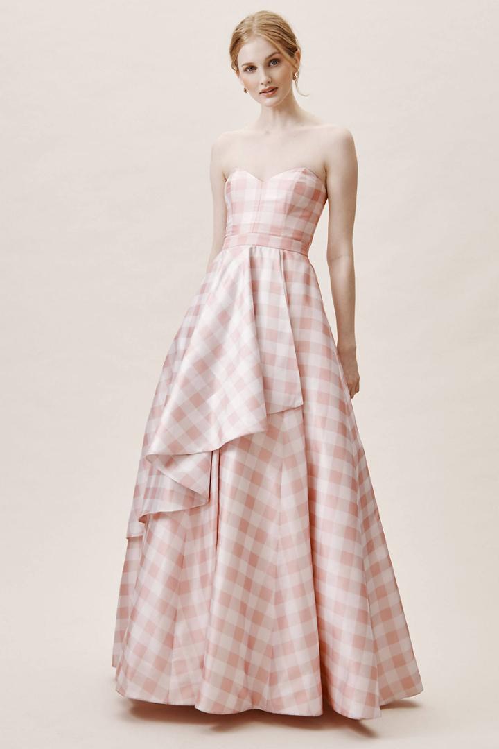 Anthropologie Tosia Gingham Wedding Guest Dress