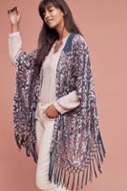 Anthropologie Crocheted Velvet Kimono