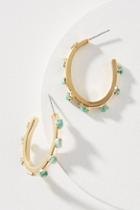 Dani Barbe Raw Emerald Hoop Earrings