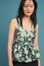 Sunday In Brooklyn Floral Jacquard Peplum Top