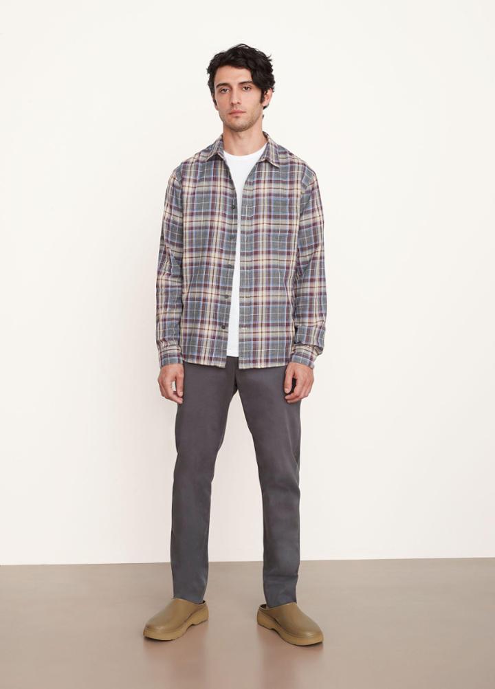 Vince Double Face Cambria Plaid Long Sleeve Shirt