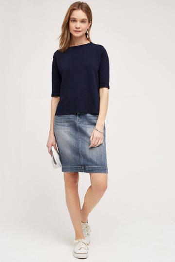 Level 99 Distressed Denim Skirt