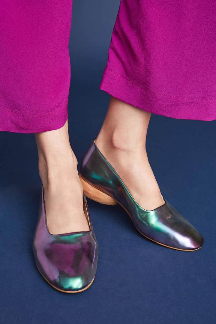 Sydney Brown Iridescent Block Heels