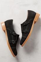 All Black Monk Buckle Oxfords