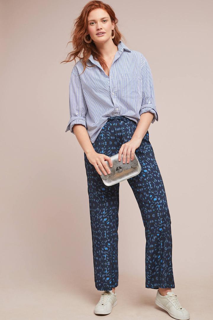 Kachel Leopard Wide-leg Trousers