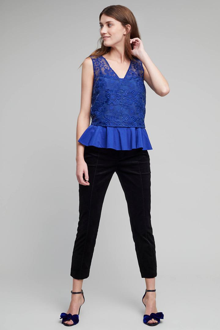 Seen Worn Kept Lace Overlay Peplum Top