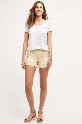 Pilcro Linen Shorts Gold