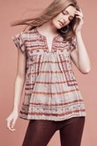 Anthropologie Cap Slv Emb Easy T-shirt