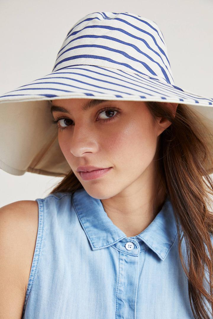 Anthropologie Portia Striped Bucket Hat