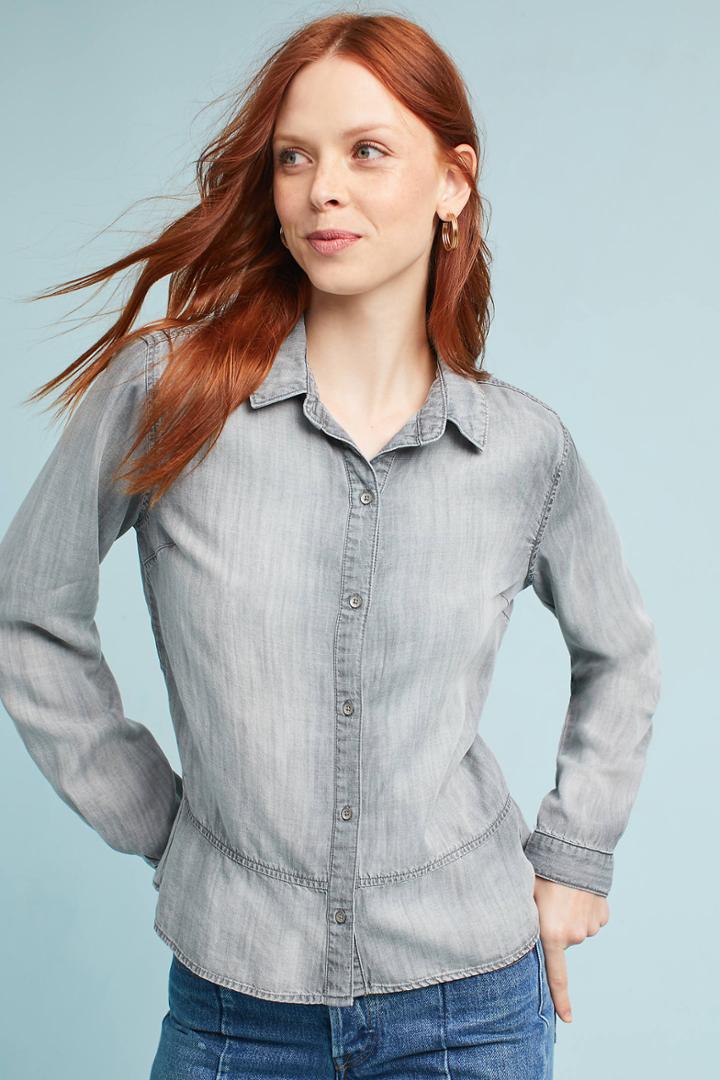 Cloth & Stone Ruffled Peplum Buttondown