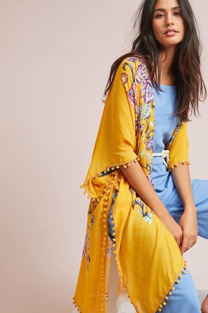 Anthropologie Joplin Floral Kimono
