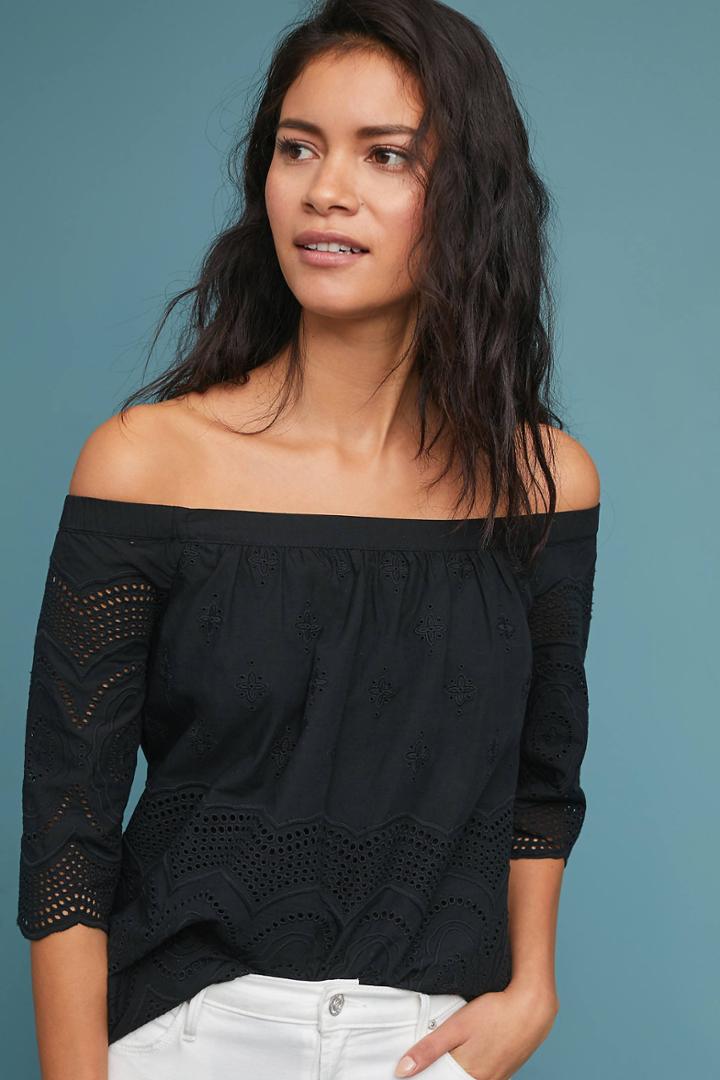 Maeve Off-the-shoulder Eyelet Blouse