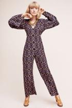 Carolina K Liset Silk Bell-sleeve Jumpsuit