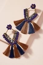 Anthropologie Fringed Trapezoid Drop Earrings