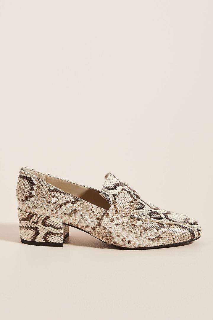 Freda Salvador Snake-printed Heeled Loafers