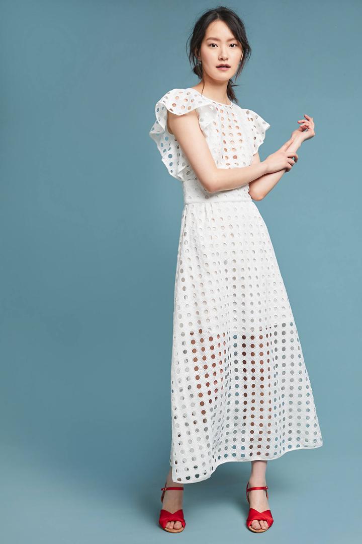 Antik Batik Flutter-sleeve Lace Maxi Dress