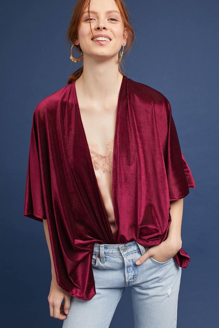 Anthropologie Autumn Velvet Kimono