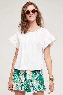 Maeve Ruffled Poplin Tee