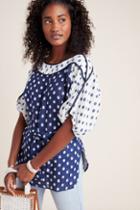 Eva Franco Polka Dot Linen Blouse