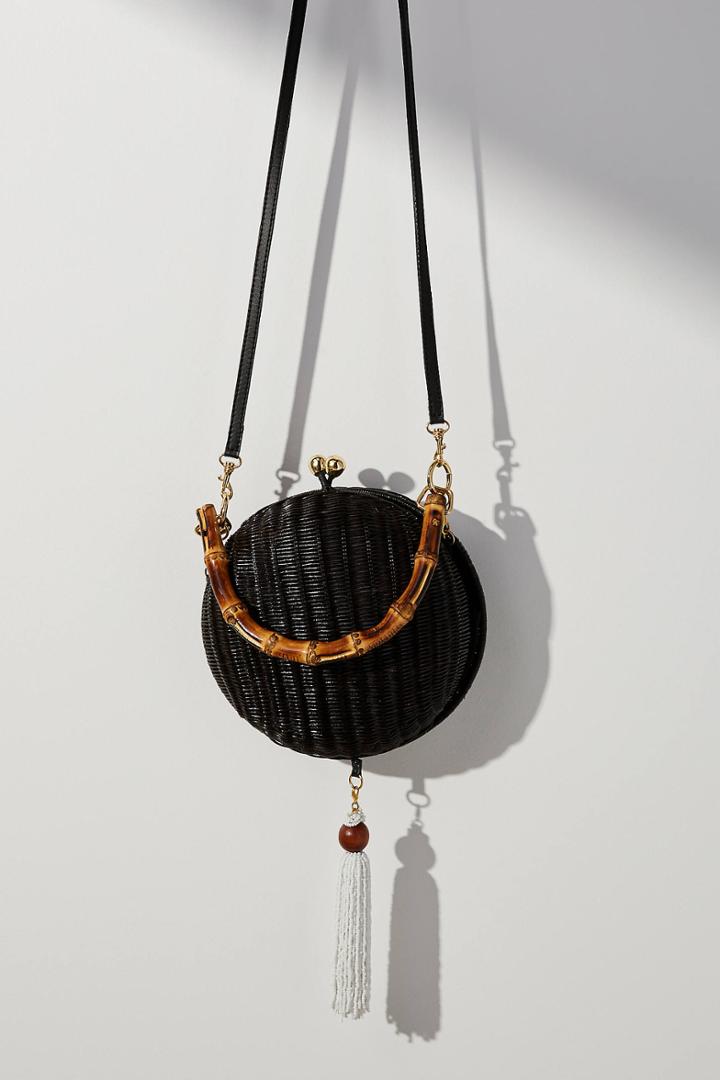 Serpui Marie Lizzie Wicker Crossbody Bag