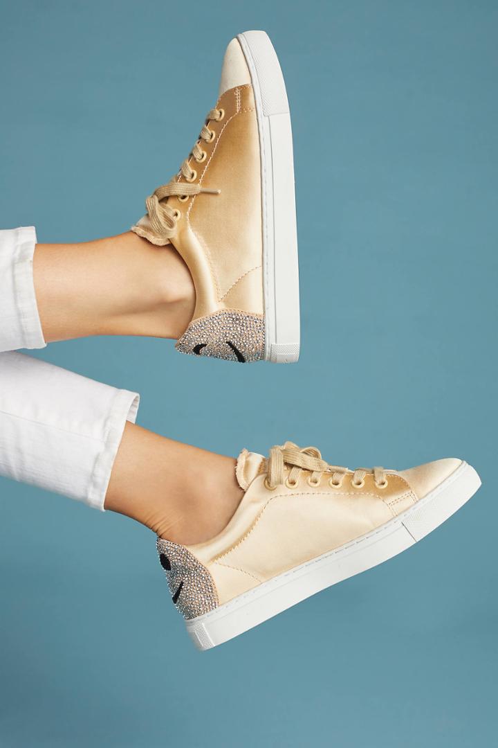 Lola Cruz Satin Smile Sneakers