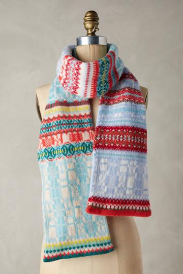 Eribe Fairisle Folk Wool Scarf