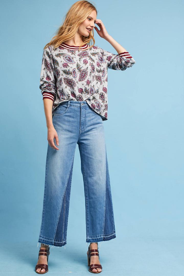 Pilcro Ultra High-rise Cropped Wide-leg Jeans