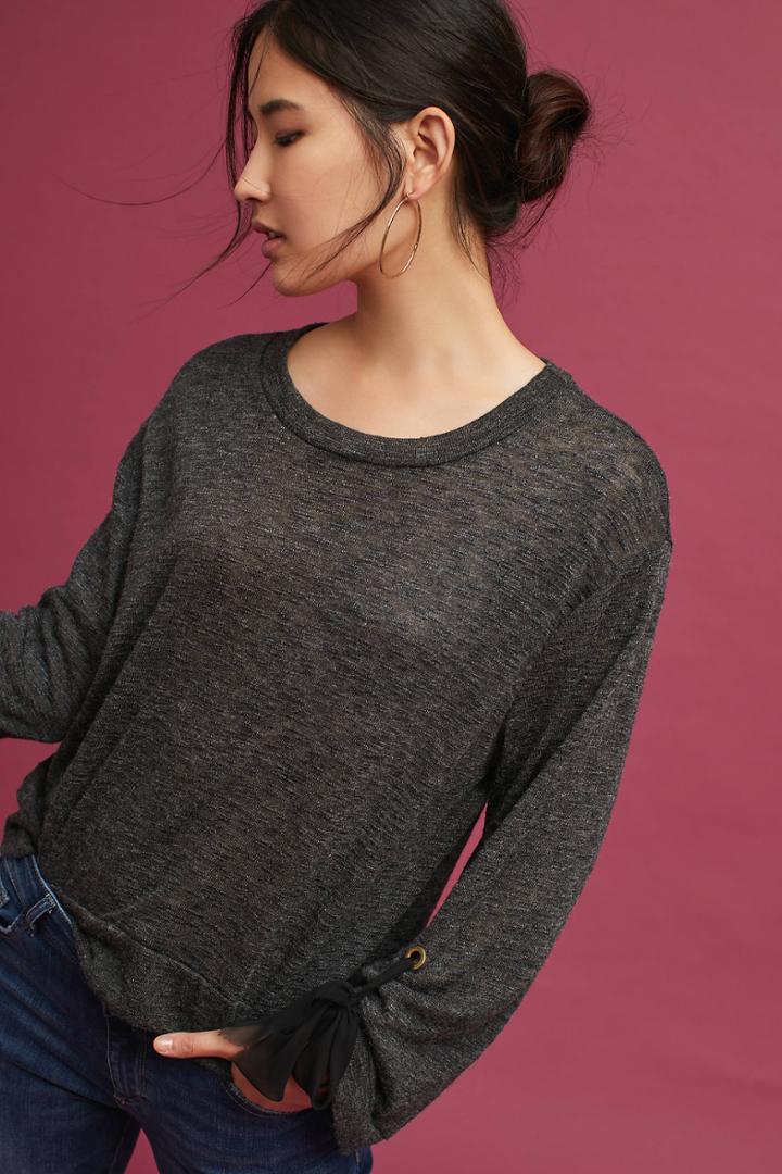 Ella Moss Chiffon-trimmed Sweatshirt