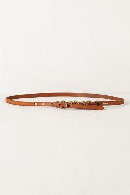 Anthropologie Ringed Leather Skinny Belt
